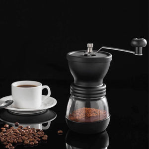 Coffee Bean Grinder | Manual Hand | Stainless Ceramic Burr Core | Glass Jar Nut Mill