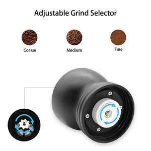 Coffee Bean Grinder | Manual Hand | Stainless Ceramic Burr Core | Glass Jar Nut Mill