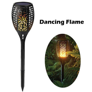 96-LED Solar Torch Garden Light | Outdoor Flame Dancing Flickering Auto Lamp