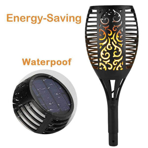 96-LED Solar Torch Garden Light | Outdoor Flame Dancing Flickering Auto Lamp