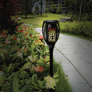 96-LED Solar Torch Garden Light | Outdoor Flame Dancing Flickering Auto Lamp