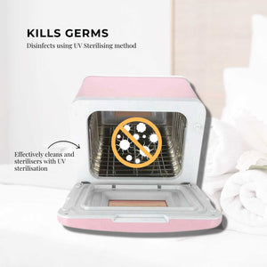 8L Electric Towel Warmer | Pink | UV Steriliser Cabinet | Small Hot Heater & Sanitiser