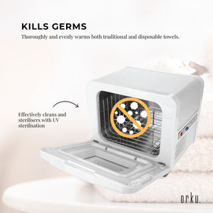8L Electric Towel Warmer | White | UV Steriliser Cabinet | Small Hot Heater & Sanitiser