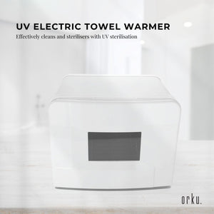 8L Electric Towel Warmer | White | UV Steriliser Cabinet | Small Hot Heater & Sanitiser