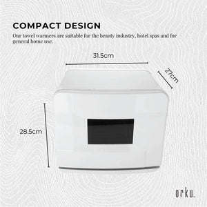 8L Electric Towel Warmer | White | UV Steriliser Cabinet | Small Hot Heater & Sanitiser