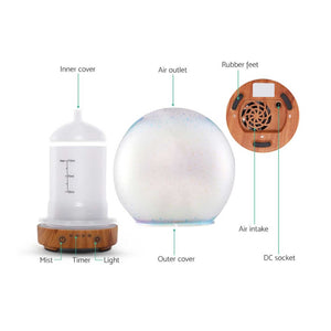 Essential Oil Aroma Diffuser | 100ml | Mirror Ball 3D Fireworks Mist Humidifier