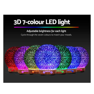 Essential Oil Aroma Diffuser | 100ml | Mirror Ball 3D Fireworks Mist Humidifier