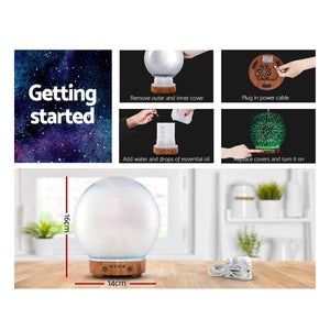Essential Oil Aroma Diffuser | 100ml | Mirror Ball 3D Fireworks Mist Humidifier