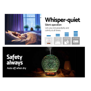 Essential Oil Aroma Diffuser | 100ml | Mirror Ball 3D Fireworks Mist Humidifier