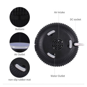 Essential Oil Aroma Diffuser | USB | 100ml | Black | Portable Ultrasonic Car Humidifier