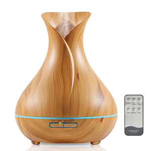 Essential Oil Aroma Diffuser | Tulip | Light Wood Colour | Ultrasonic Mist Humidifier