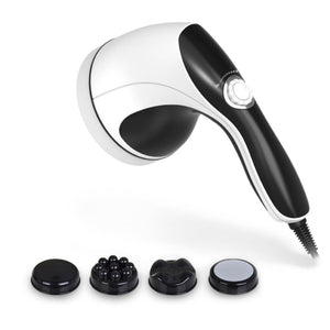 Full Body Vibration Handheld Massager | 4 Massage Heads | Neck, Shoulders, Back, Legs | Deep Tissue Relief