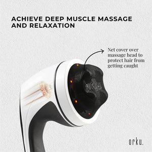 Full Body Vibration Handheld Massager | 4 Massage Heads | Neck, Shoulders, Back, Legs | Deep Tissue Relief