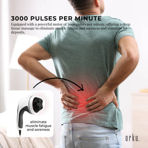 Full Body Vibration Handheld Massager | 4 Massage Heads | Neck, Shoulders, Back, Legs | Deep Tissue Relief