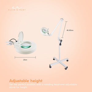 5x Magnifying Lamp | Fluorescent Salon Light | Glass Beauty Floor Stand Magnifier