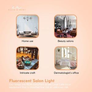5x Magnifying Lamp | Fluorescent Salon Light | Glass Beauty Floor Stand Magnifier