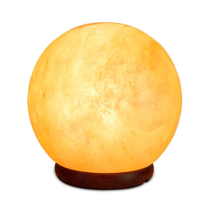12V 12W 5" Ball Himalayan Pink Salt Lamp | Carved Rock Crystal Light with On/Off Switch