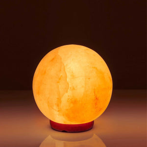 12V 12W 6.5" Ball Himalayan Pink Salt Lamp | Carved Rock Crystal Light with On/Off Switch