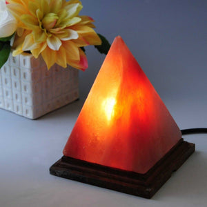 Himalayan Pink Salt Lamp | 12V 12W | Pyramid Carved Rock Crystal | On/Off Switch