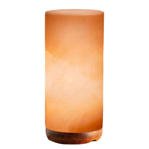 12V 12W Cylinder Himalayan Pink Salt Lamp | Carved Rock Crystal Light with On/Off Switch