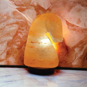 12V 12W Horse Himalayan Pink Salt Lamp | Carved Knight Rock Crystal Light with On/Off Switch