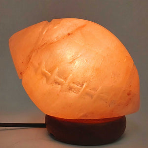 12V 12W Rugby Himalayan Pink Salt Lamp | Carved Footy Rock Crystal Light with On/Off Switch
