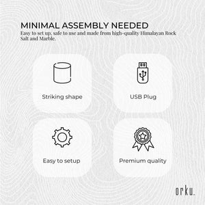 USB Himalayan Salt Lamp | Cylinder Carved Shape, Pink Crystal Rock LED Light