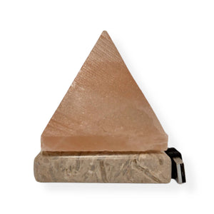 USB Himalayan Salt Lamp | Pyramid Triangle Carved Shape, Pink Crystal Rock Light