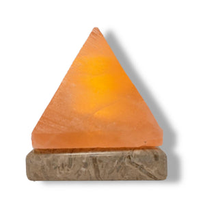 USB Himalayan Salt Lamp | Pyramid Triangle Carved Shape, Pink Crystal Rock Light