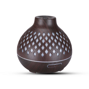 Essential Oil Aroma Diffuser | 400ml | Hollowed Wood | Mist Humidifier | Remote