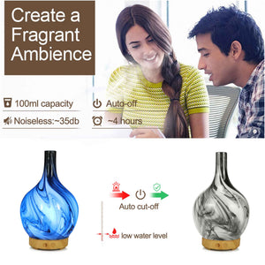 Essential Oil Aroma Diffuser | 100ml | Glass Marble | Aromatherapy Mist Humidifier