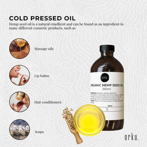Organic Hemp Seed Oil | Cold Pressed | 250ml | Food Grade