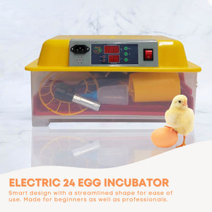 Electric 24 Egg Incubator + Accessories | Hatching Eggs for Chickens, Quail, and Ducks