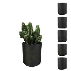 Fabric Flower Pots | 6 Pack | 1 Gallon | 3.8L | Garden Planter Bags | Black Felt Root Pouch