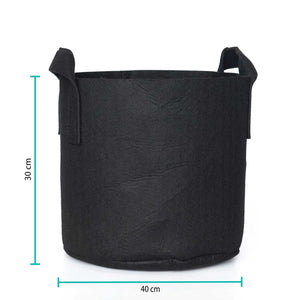 Fabric Flower Pots | 6 Pack | 10 Gallon | 38L | Garden Planter Bags | Black Felt Root Pouch