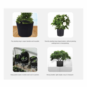 Fabric Flower Pots | 6 Pack | 10 Gallon | 38L | Garden Planter Bags | Black Felt Root Pouch