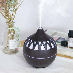 Essential Oil Aroma Diffuser | 180ml | USB LED | Dark Wood Mist Humidifier