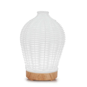 Essential Oil Aroma Diffuser and Remote | 100ml | Rattan White Mist Humidifier