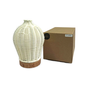 Essential Oil Aroma Diffuser and Remote | 100ml | Rattan White Mist Humidifier