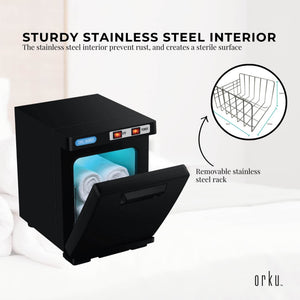 5L Black Electric Hand Towel Warmer | Mini UV Steriliser Cabinet | Hot Heater & Sanitiser