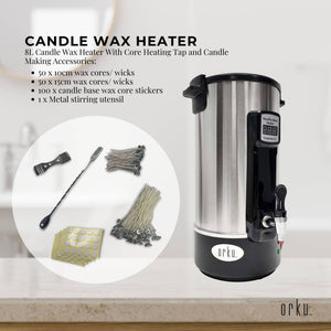 8L Candle Wax Heater with Tap and Accessories | Candle Making Melter Pot