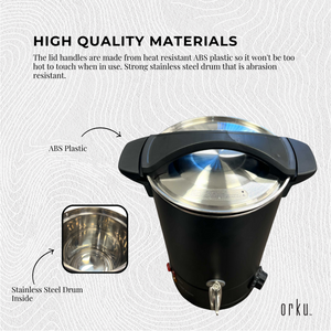 8L Candle Wax Heater Black with Tap & Accessories | Candle Wax Melter