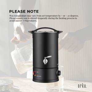 8L Candle Wax Heater Black with Tap & Accessories | Candle Wax Melter