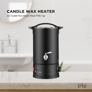 10L Candle Wax Heater Black with Tap & Accessories | Large Candle Wax Melter Pot