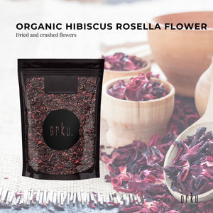 1Kg Organic Hibiscus Rosella Flower Crushed | Dried Herbal Tea Supplement | Rich in Antioxidants