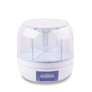 6-Grid Rotating Food & Grain Dispenser | 7.2L | Large Compartment Storage Container