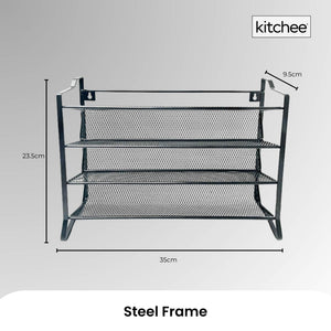 4-Tier Metal Spice Rack | Kitchen Pantry Herb Storage Organiser