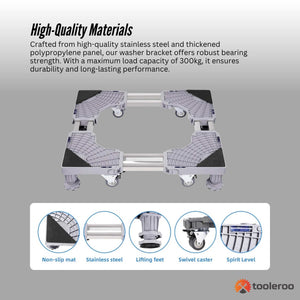 Adjustable Appliance Base Stand | Lock Wheel Trolley for Washing Machine & Fridge