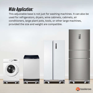 Adjustable Appliance Base Stand | Lock Wheel Trolley for Washing Machine & Fridge