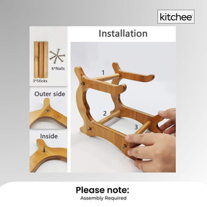 2-Tier Porcelain Fruit Bowl | Ceramic Vegetable Storage | With Bamboo Stand